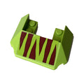 LEGO® Wedge 6 x 4 Cutout (Train Roof) with 5 Large Bottom Tubes with Dark Red Vertical Dinosaur Stripes Pattern (Sticker) - Set 75938 13269pb013 limette