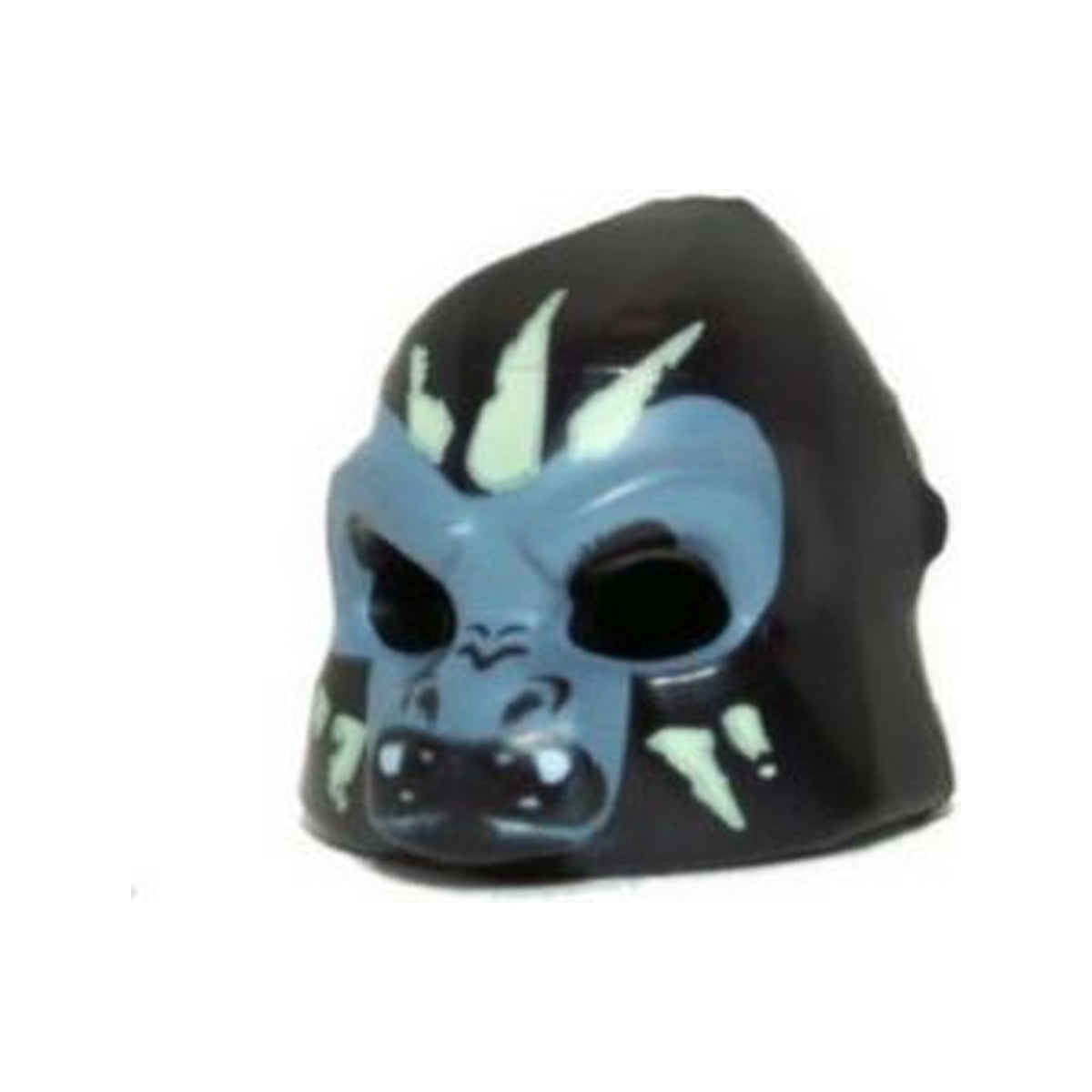 LEGO® Minifigure, Headgear Mask Gorilla with Sand Blue Face, White Fangs, and Yellowish Green Face Paint, Open Mouth Pattern 13361pb01 schwarz