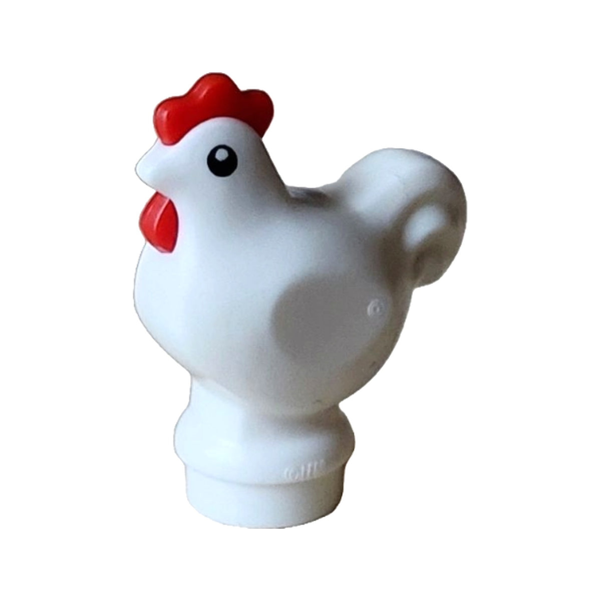 LEGO® Chicken, Wide Base with Molded Red Comb and Wattle and Printed Black Eyes with Pupils Pattern 1413pb02 weiss