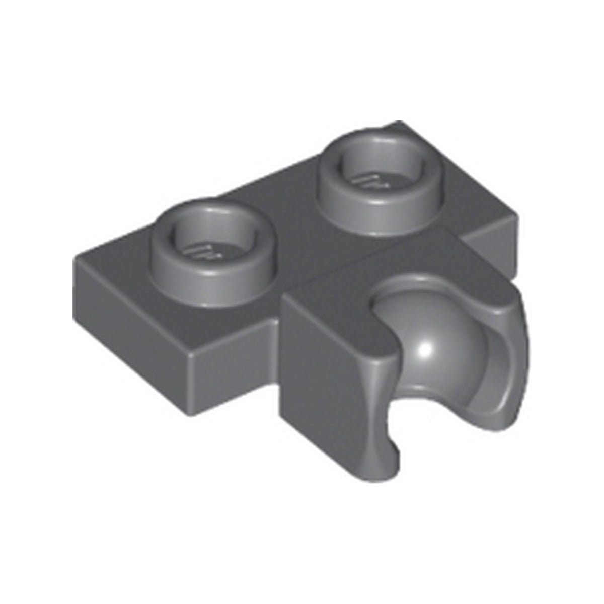 LEGO® Plate, Modified 1 x 2 with Small Tow Ball Socket on Side 14704 dunkelgrau