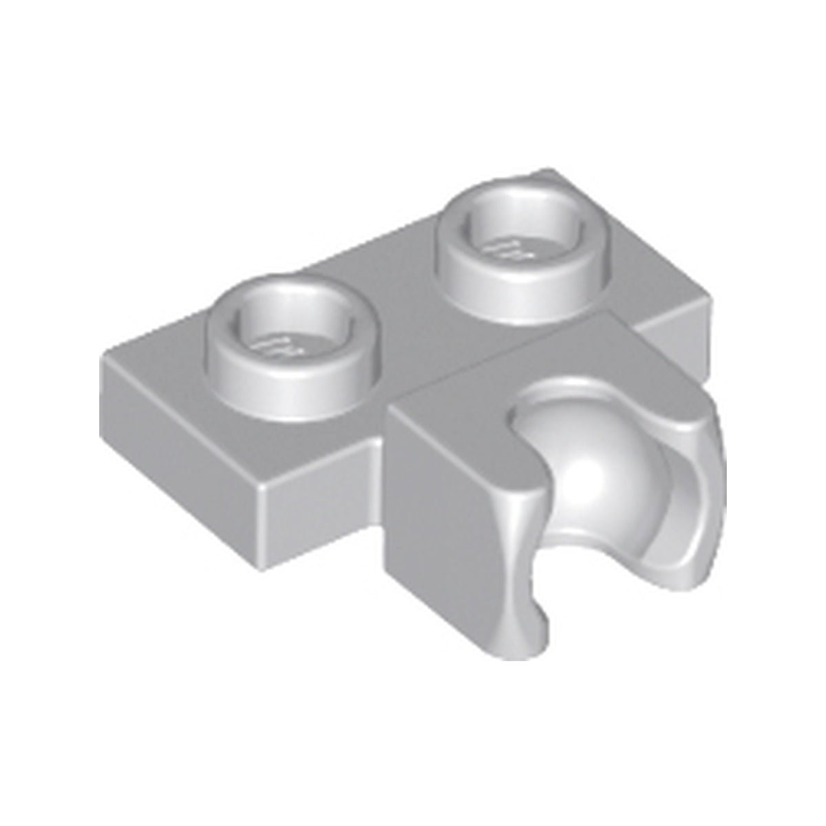 LEGO® Plate, Modified 1 x 2 with Small Tow Ball Socket on Side 14704 hellgrau