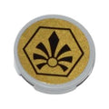 LEGO® Tile, Round 2 x 2 with Bottom Stud Holder with Black Chima Logo in Hexagon on Gold Background Pattern (Sticker) - Set 70123 14769pb0007 hellgrau