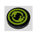 LEGO® Tile, Round 2 x 2 with Bottom Stud Holder with Solid Lime Circle Border with Circling Dragons Pattern 14769pb0245 schwarz