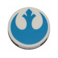 LEGO® Tile, Round 2 x 2 with Bottom Stud Holder with Blue SW Rebel Alliance Symbol Pattern 14769pb0261 weiss