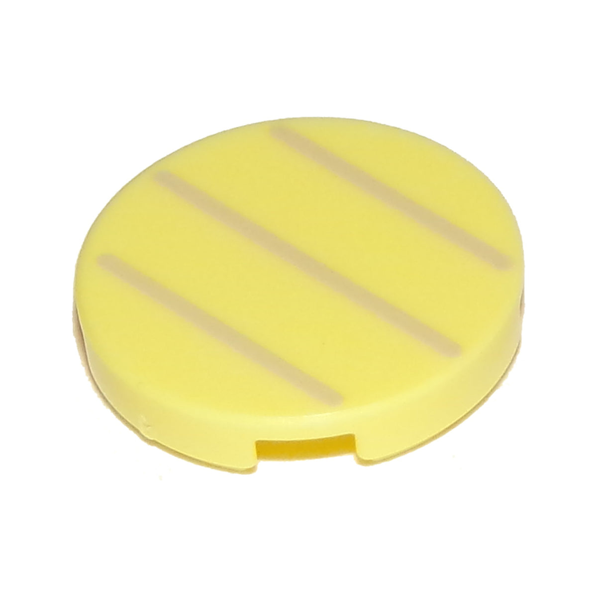 LEGO® Tile, Round 2 x 2 with Bottom Stud Holder with 3 Tan Lines Pattern (Super Mario Boomerang Bro / Fire Bro / Hammer Bro / Ice Bro / Koopa Troopa / Lakitu / Paratroopa Stomach) 14769pb0334 hellgelb