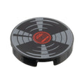 LEGO® Tile, Round 2 x 2 with Bottom Stud Holder with Vinyl Record with Red and Dark Red Label and Dark Silver Highlights Pattern 14769pb0787 schwarz