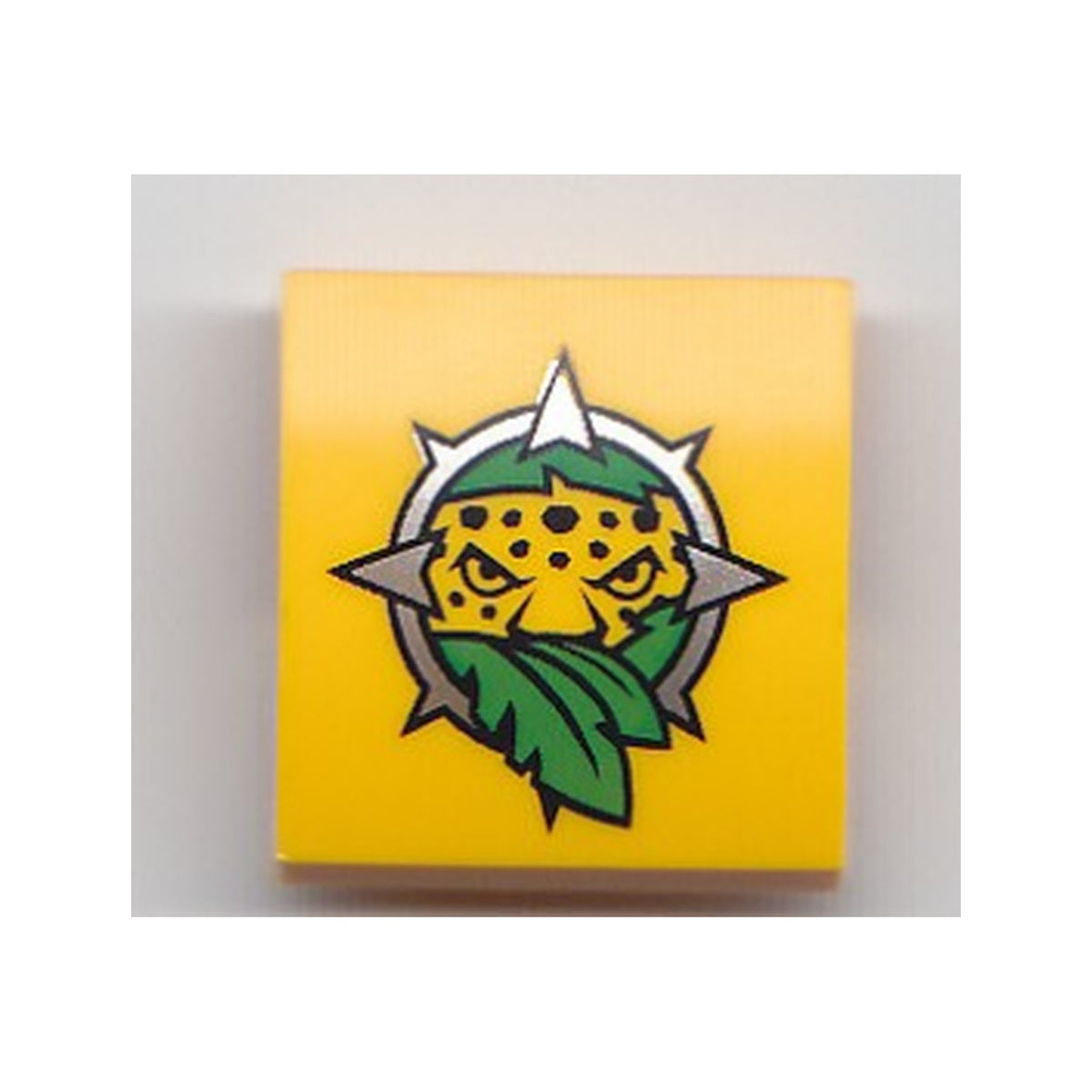 LEGO® Slope, Curved 2 x 2 x 2/3 with Leopard Head and Leaves Pattern 15068pb111 hellorange
