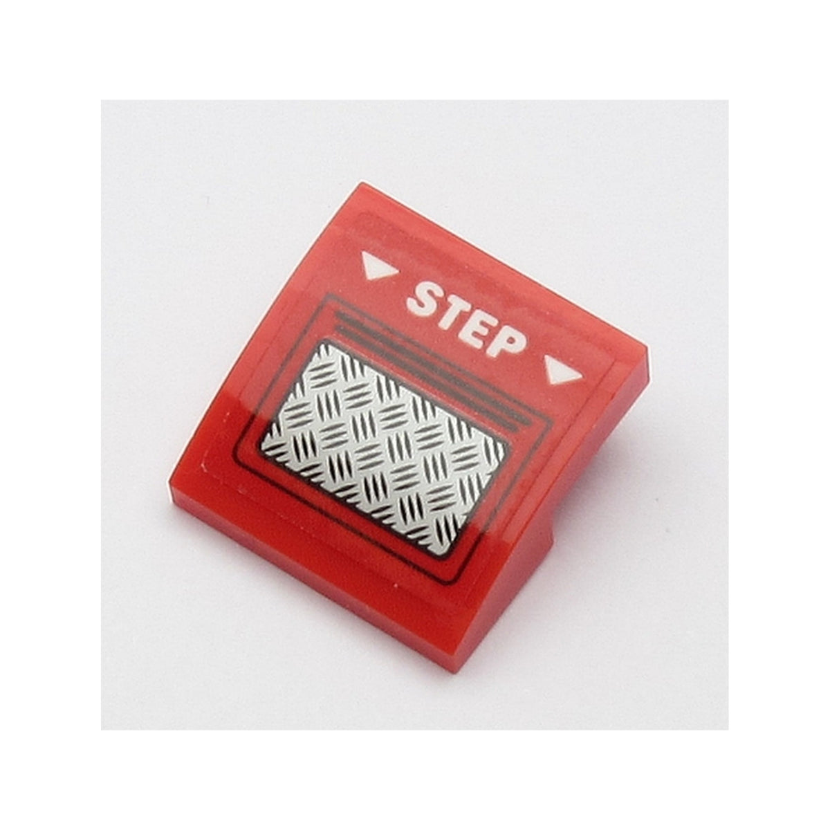 LEGO® Slope, Curved 2 x 2 x 2/3 with White 'STEP', White Arrows and Silver Tread Plate Pattern (Sticker) - Set 60161 15068pb173 rot