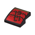LEGO® Slope, Curved 2 x 2 x 2/3 with Red Armor with 6 Gold Links Pattern (Sticker) - Set 70665 15068pb197 schwarz