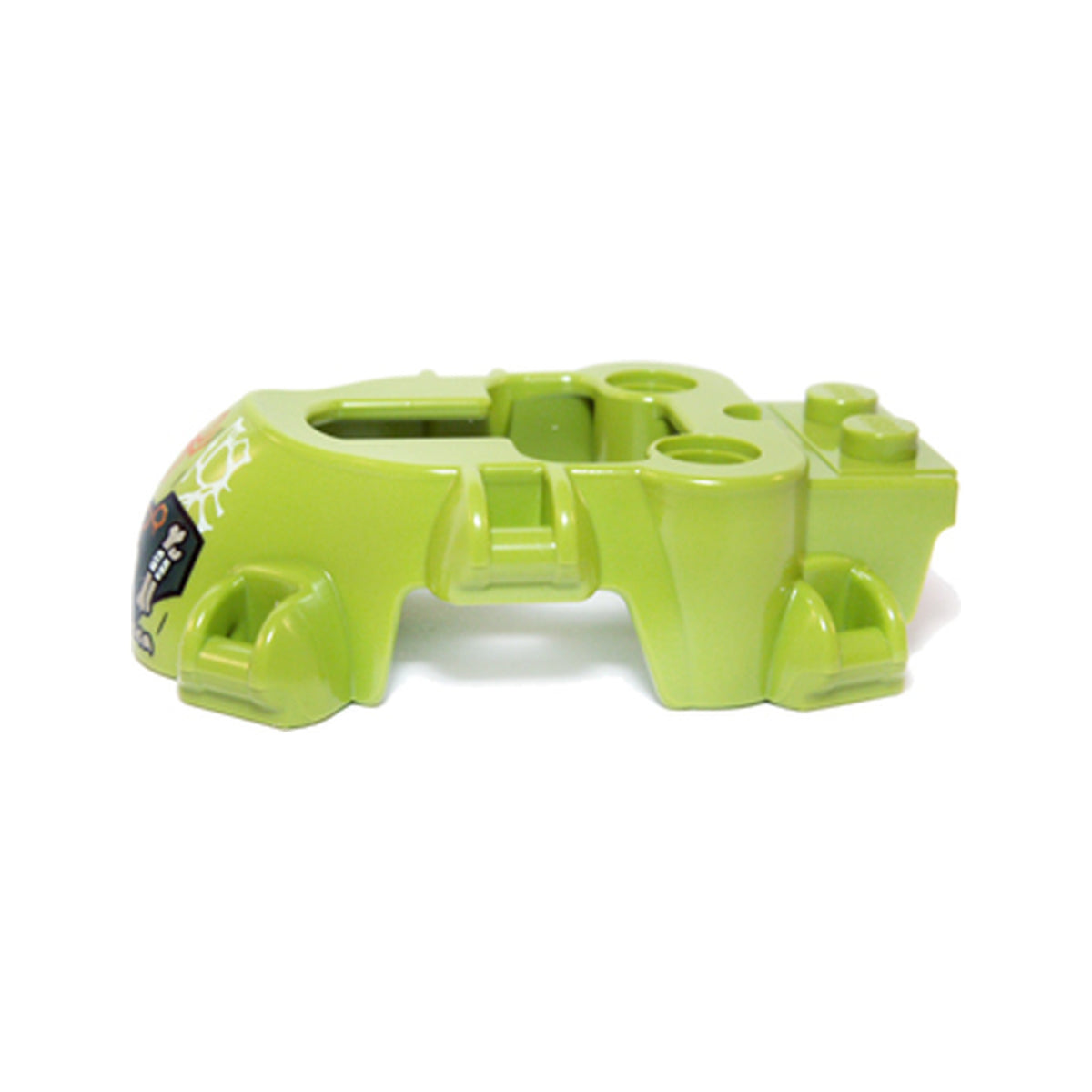 LEGO® Flywheel Fairing Spider Shape with Spider, Fangs, Bones and Spider Webs Pattern 15074pb01 limette