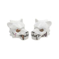 LEGO® Minifigure, Headgear Mask Tiger with White and Copper Fangs and Medium Lavender Scar and Sinew Patches Pattern 15083pb01 weiss