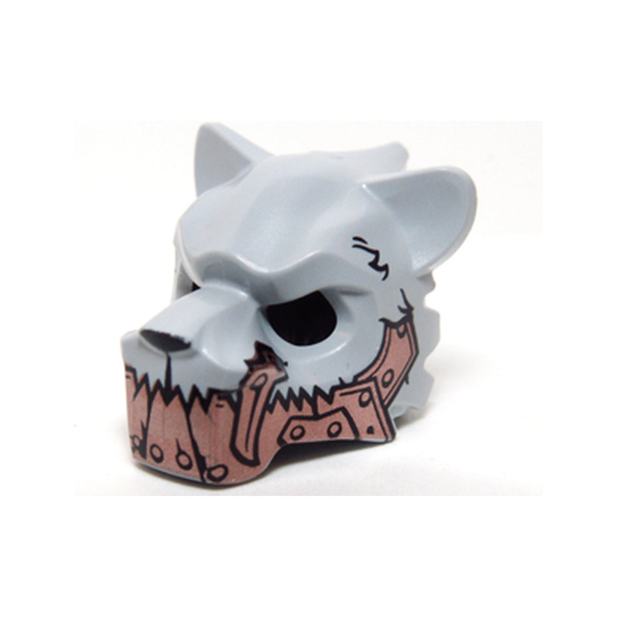 LEGO® Minifigure, Headgear Mask Tiger with Copper Fangs and Armor with Rivets Pattern 15083pb07 hellgrau