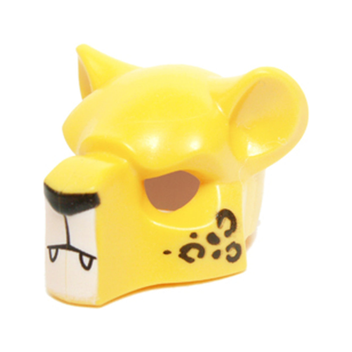 LEGO® Minifigure, Headgear Mask Feline with Black Nose, Leopard Spots and Fangs Pattern 15084pb03 gelb