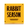 LEGO® Road Sign 2 x 2 Square with Open O Clip with 'RABBIT SEASON' Pattern 15210pb099 gelb
