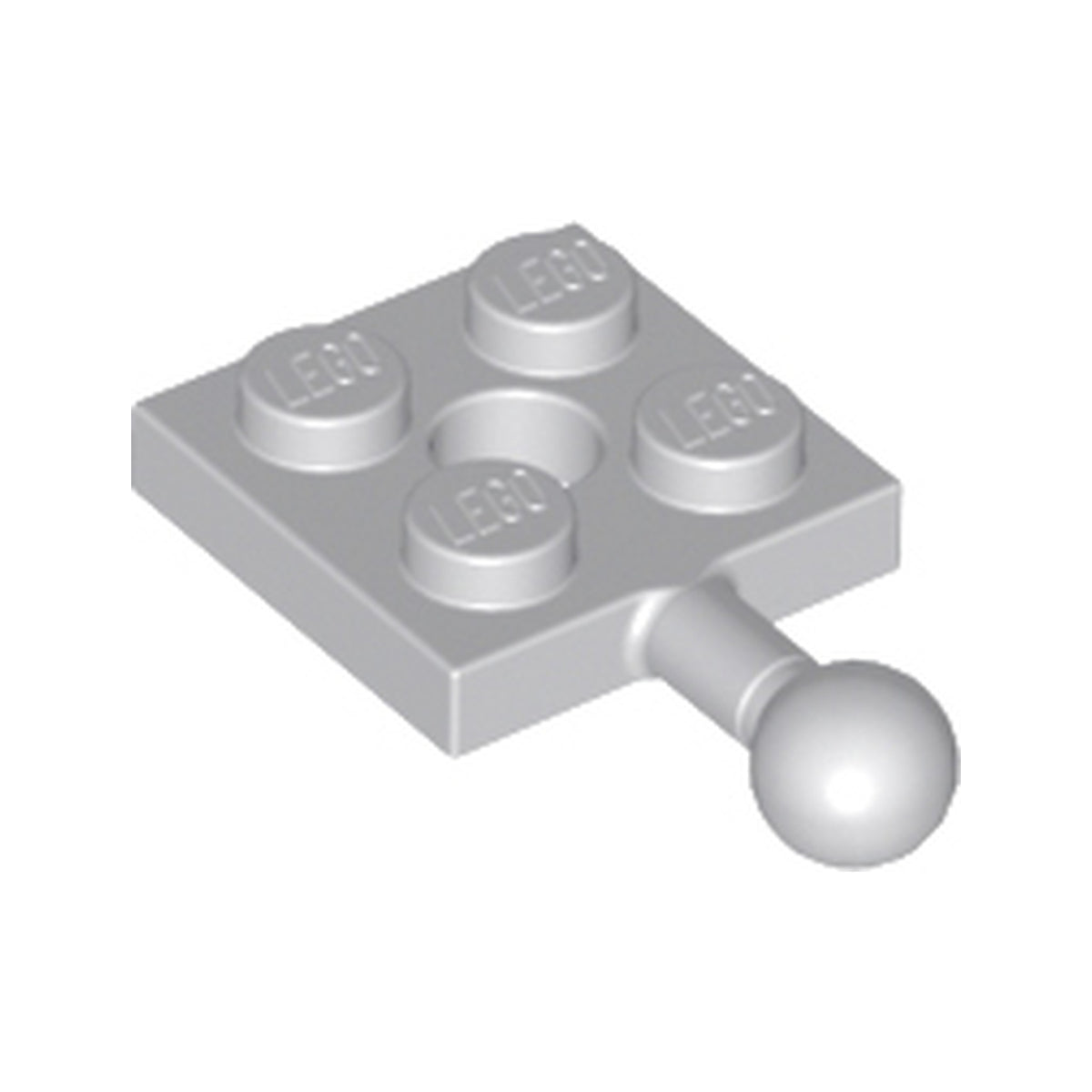 LEGO® Plate, Modified 2 x 2 with Tow Ball and Hole 15456 hellgrau