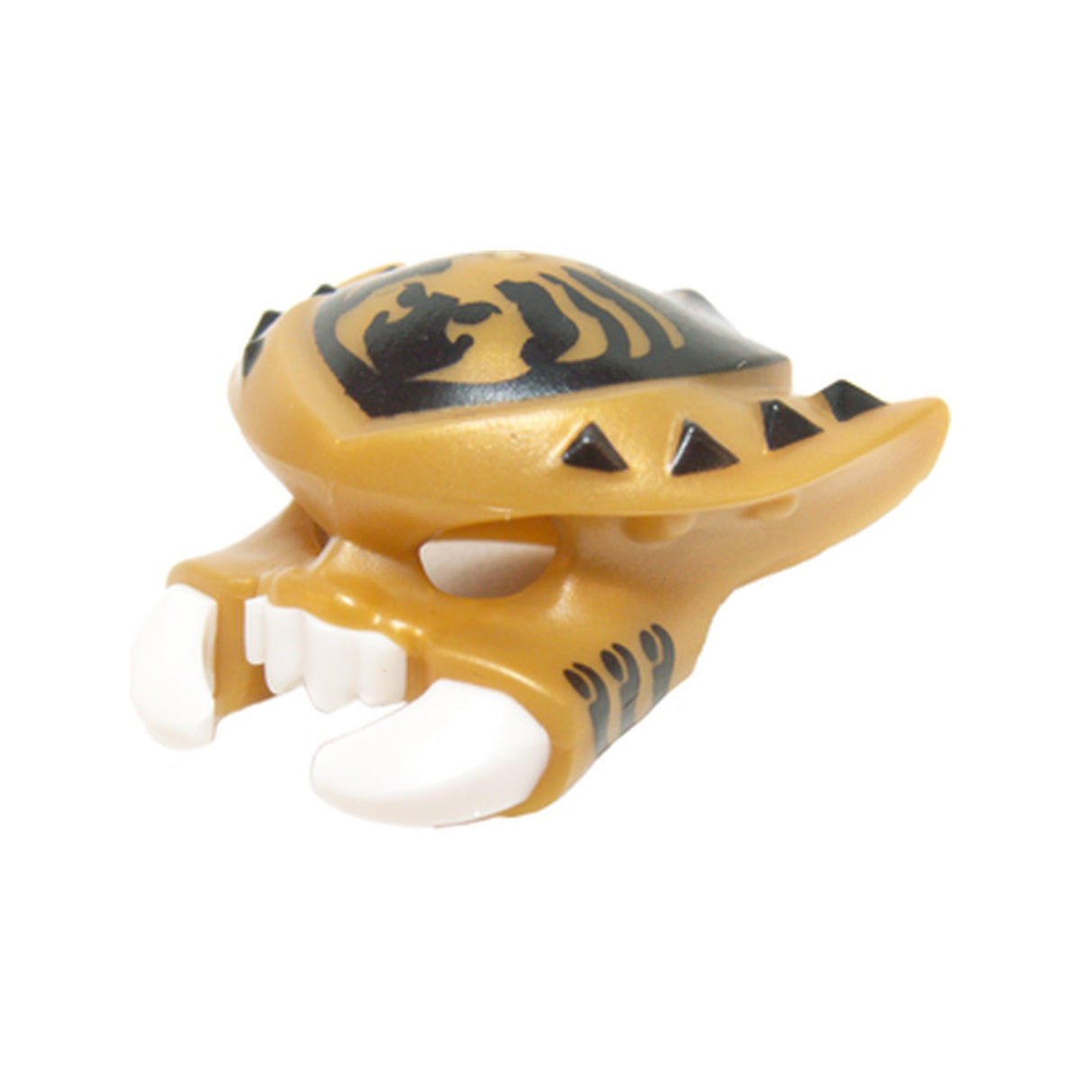 LEGO® Minifigure, Headgear Mask Scorpion with Molded White Fangs and Pincers and Printed Black Spikes and Scorpion Background Pattern 15475pb03 perlgold