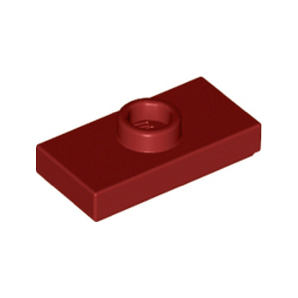 LEGO® Plate, Modified 1 x 2 with 1 Stud with Groove and Bottom Stud Holder (Jumper) 15573 dunkelrot