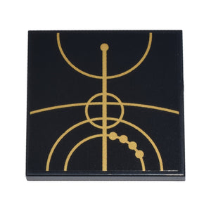 LEGO® Tile 4 x 4 with Gold Concentric Circles Celestial Star Chart Pattern 1 (Sticker) - Set 75385 1751pb024