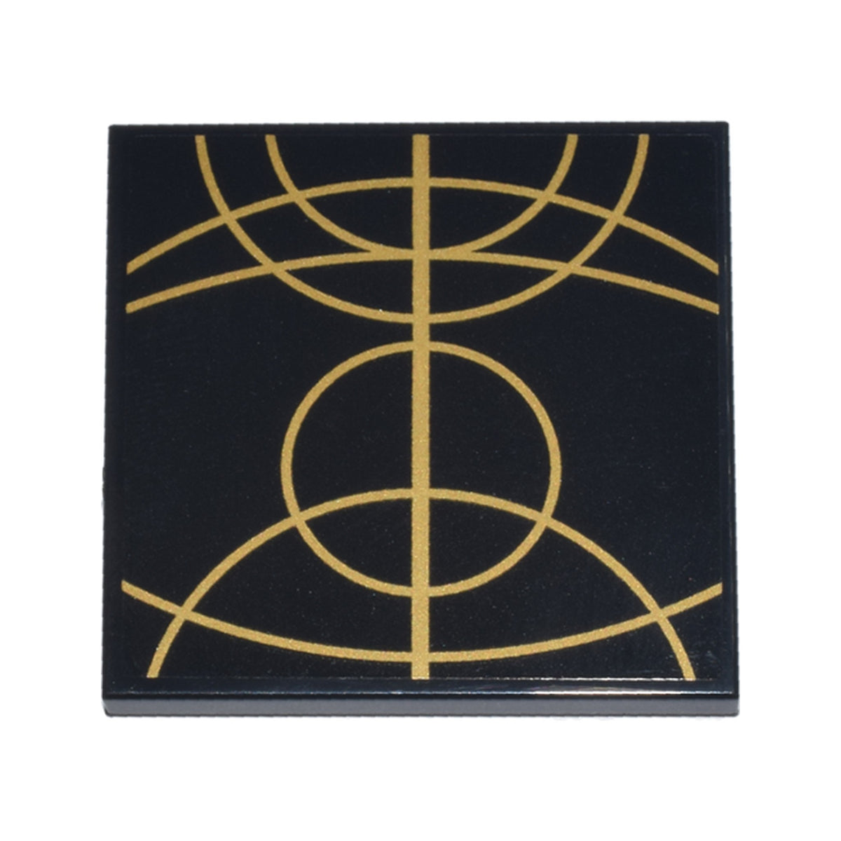 LEGO® Tile 4 x 4 with Gold Concentric Circles Celestial Star Chart Pattern 2 (Sticker) - Set 75385 1751pb025 schwarz