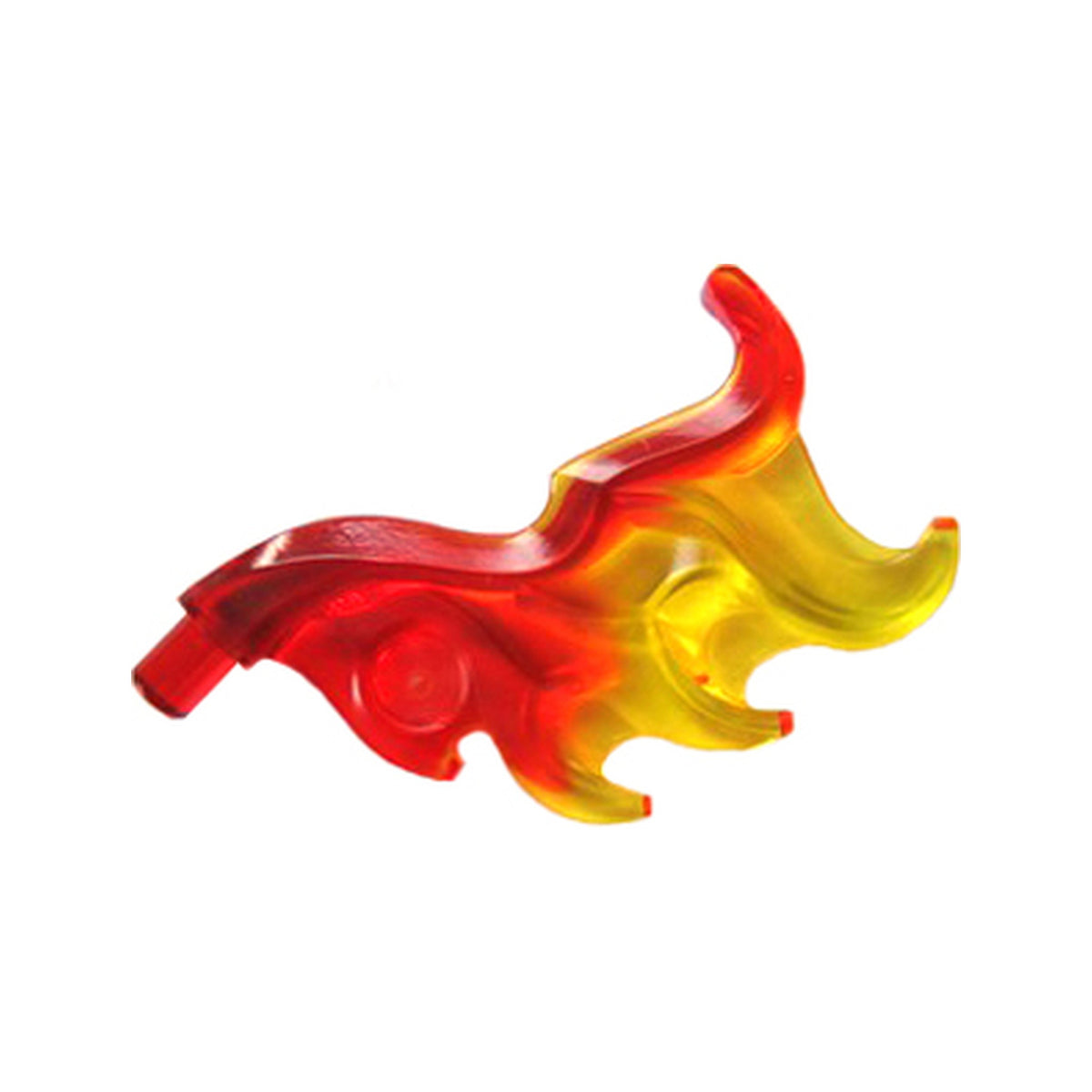 LEGO® Wave Rounded Curved Wing with Bar End (Flame) with Marbled Trans-Yellow Pattern 18394pb01 transparent rot