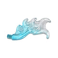 LEGO® Wave Rounded Curved Wing with Bar End (Flame) with Marbled Glitter Trans-Clear Pattern 18394pb02 transparent hellblau