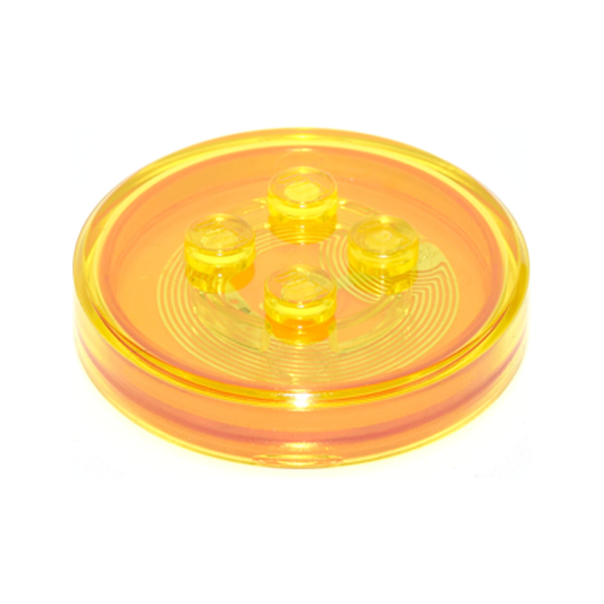 LEGO® Dimensions Toy Tag 4 x 4 x 2/3 with 4 Studs and Trans-Orange Bottom (Generic for Gadgets) 18602c02 transparent gelb