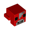 LEGO® Creature Head Pixelated with Black Eyes and Nostrils, Light Bluish Gray and Dark Bluish Gray Nose, and Forehead with Light Bluish Gray Pixel Between Eyes and Dark Bluish Gray Top Border Pattern (Minecraft Mooshroom) 19727pb009 rot
