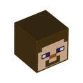 LEGO® Minifigure, Head, Modified Cube with Pixelated Light Nougat Face, Dark Purple Eyes, Dark Orange Nose, and Smile Pattern (Minecraft Steve) 19729pb002 dunkelbraun