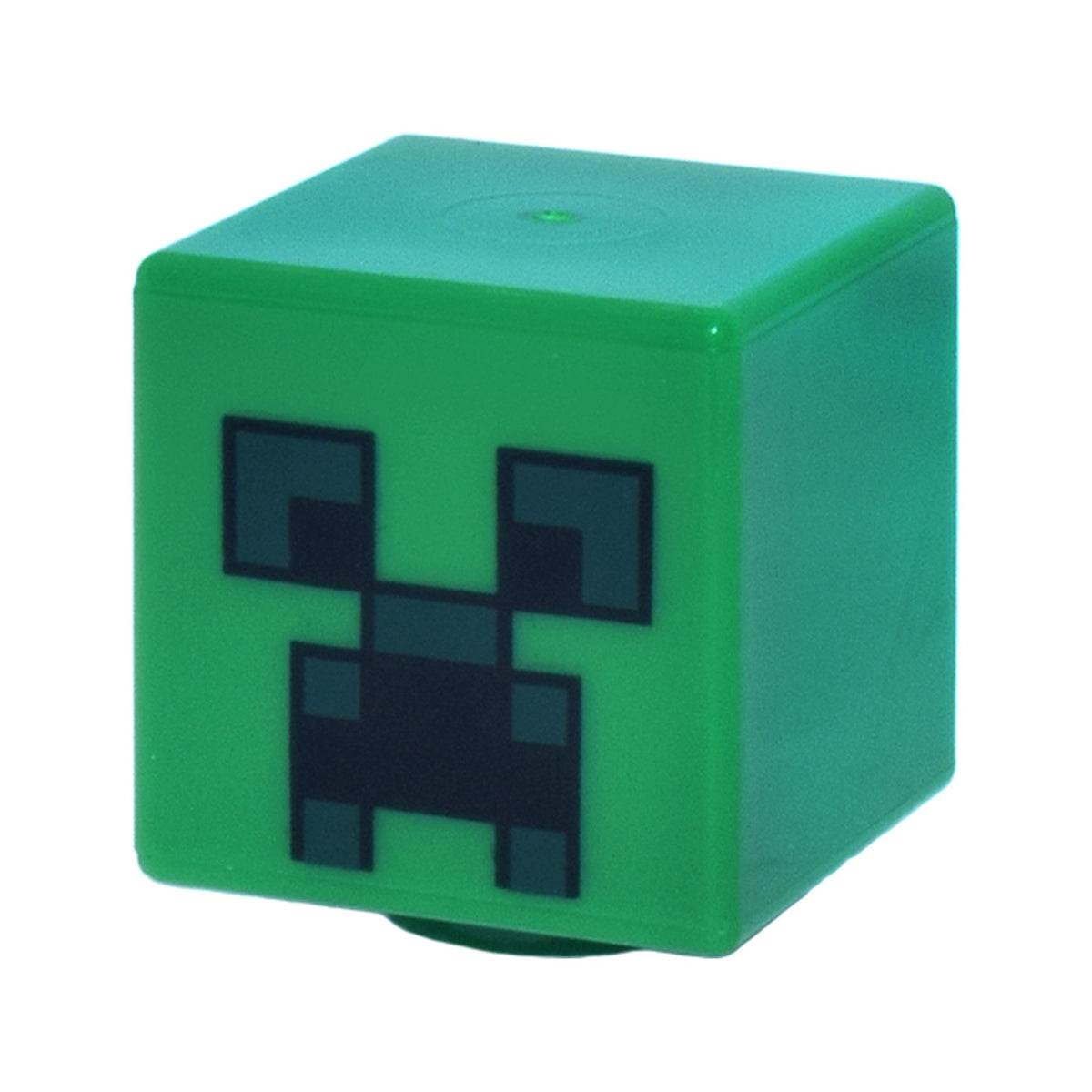 LEGO® Minifigure, Head, Modified Cube with Pixelated Black and Dark Green Eyes and Open Mouth Frown Pattern (Minecraft Creeper) 19729pb003 grün