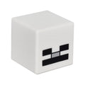 LEGO® Minifigure, Head, Modified Cube with Pixelated Black Eyes, Light Bluish Gray Nose, and Black Mouth Pattern (Minecraft Skeleton) 19729pb004 weiss