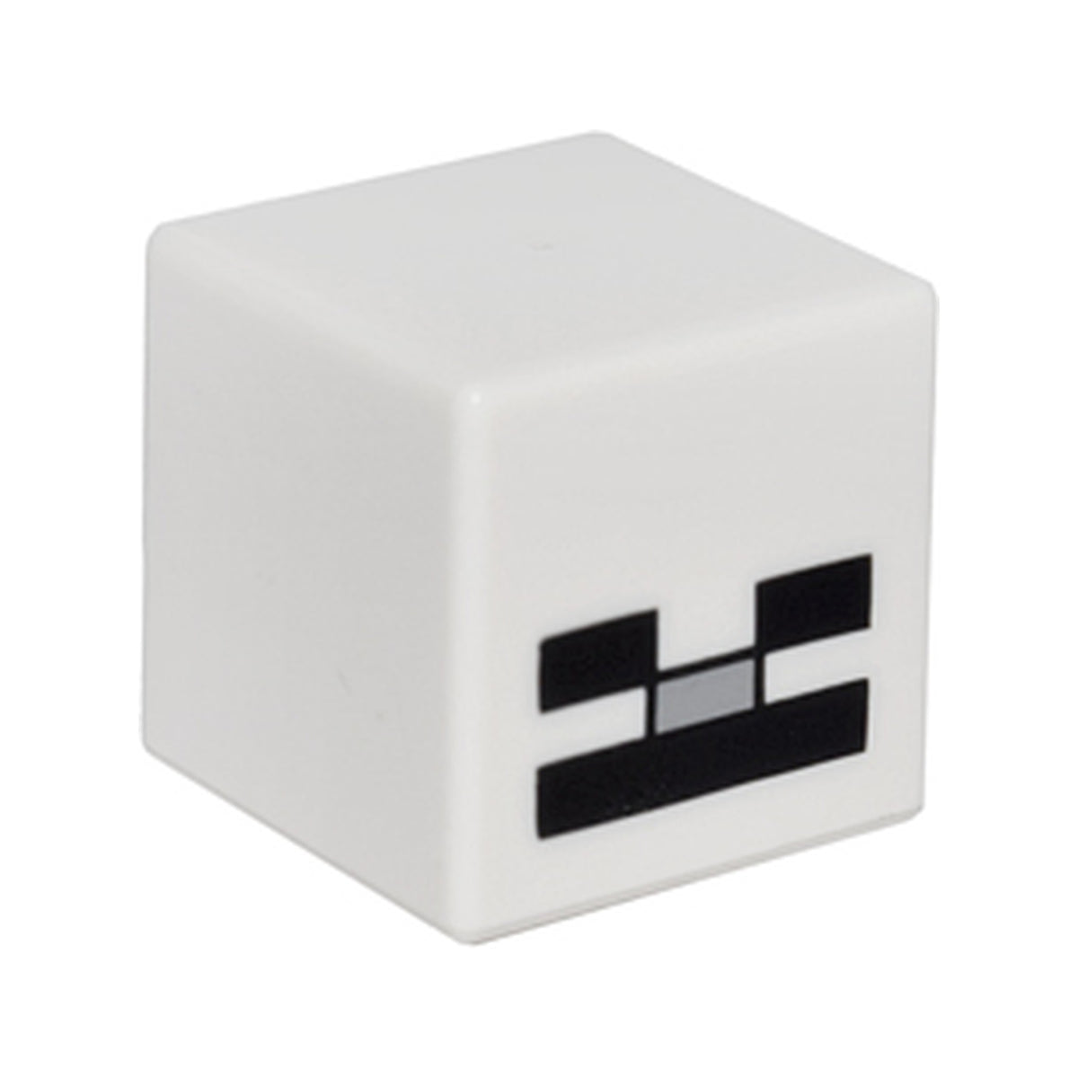 LEGO® Minifigure, Head, Modified Cube with Pixelated Black Eyes, Light Bluish Gray Nose, and Black Mouth Pattern (Minecraft Skeleton) 19729pb004 weiss