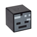 LEGO® Minifigure, Head, Modified Cube with Pixelated Dark Bluish Gray Face with Eyes and Mouth Pattern (Minecraft Wither Skeleton) 19729pb010 schwarz