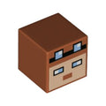 LEGO® Minifigure, Head, Modified Cube with Pixelated Light Nougat Face, Black Headband, and Bright Light Blue Eyes and Goggles Pattern (Minecraft Pilot) 19729pb042 dunkelorange