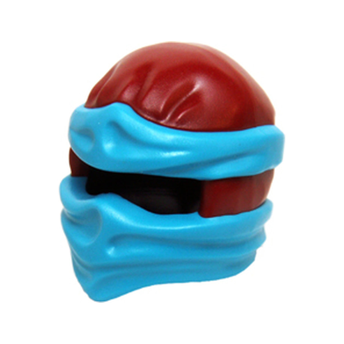 LEGO® Minifigure, Headgear Ninjago Wrap Type 2 with Molded Dark Azure Wraps and Knot Pattern 19857pb06 dunkelrot