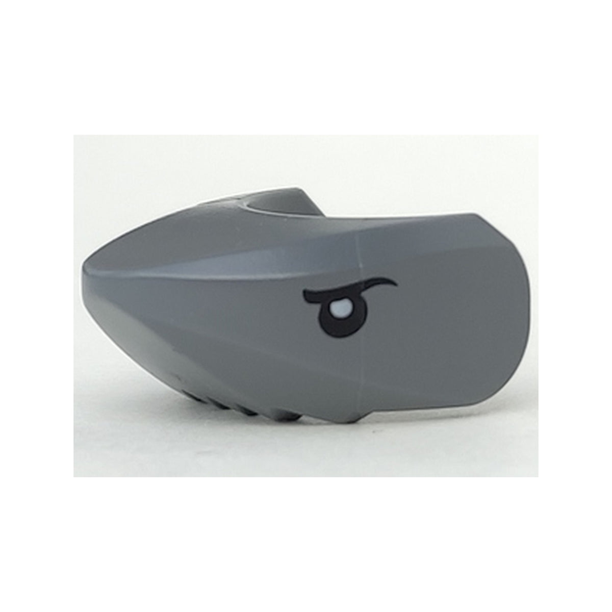 LEGO® Shark Head with Rounded Nose with Black Eyes with White Partial Circle Glints Pattern 20512pb01 dunkelgrau