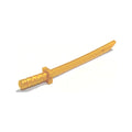 LEGO® Minifigure, Weapon Sword, Shamshir / Katana (Square Guard) with Capped Pommel and Holes in Crossguard and Blade 21459 perlgold