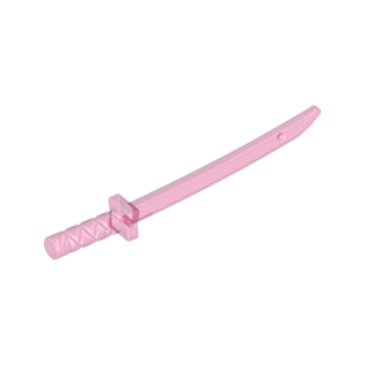 LEGO® Minifigure, Weapon Sword, Shamshir / Katana (Square Guard) with Capped Pommel and Holes in Crossguard and Blade 21459 transparent dunkelrosa