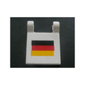 LEGO® Flag 2 x 2 Square with Flat Edge with German Flag Pattern (Sticker) - Set 8672 2335pb022 weiss