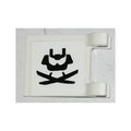 LEGO® Flag 2 x 2 Square with Flat Edge with Visor Chin Guard and Two Katanas Pattern on Both Sides (Stickers) - Set 70665 2335pb198 weiss