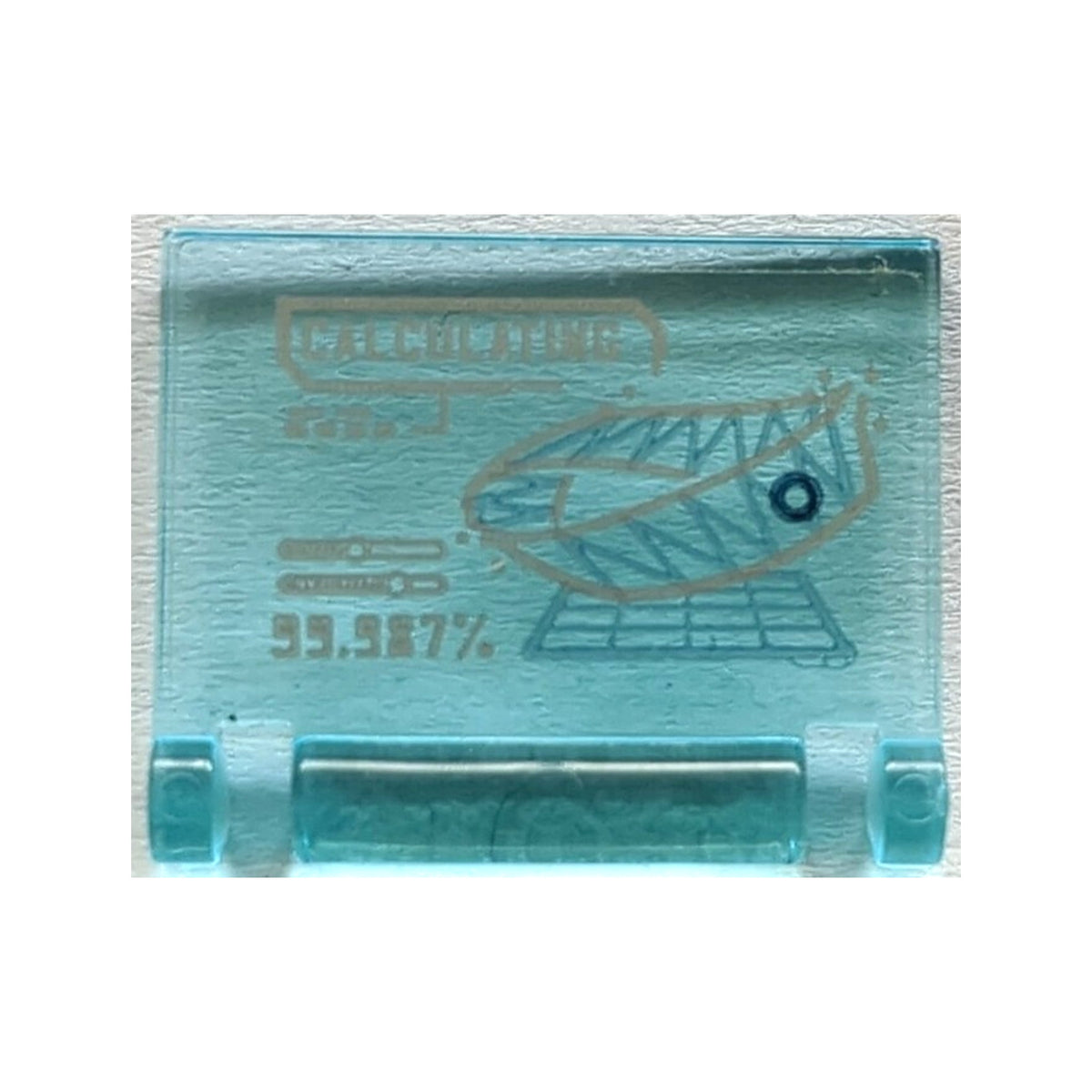 LEGO® Minifigure, Utensil Book Cover with 'CALCULATING', '99.987%' and Möbius Strip Pattern (Sticker) - Set 76192 24093pb086 transparent hellblau