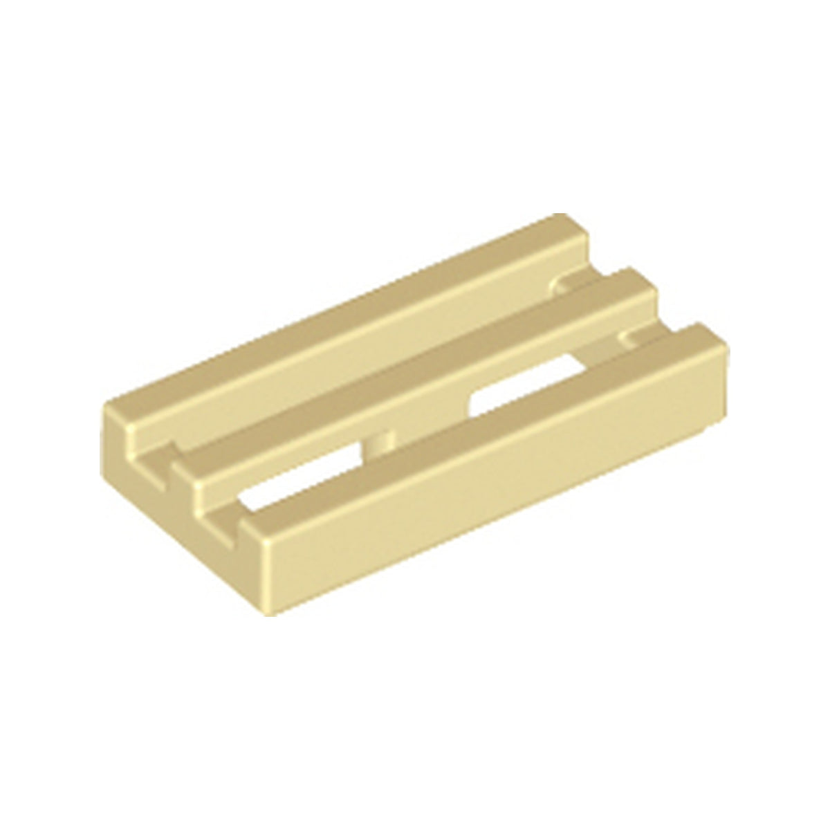 LEGO® Tile, Modified 1 x 2 Grille with Bottom Groove 2412b beige