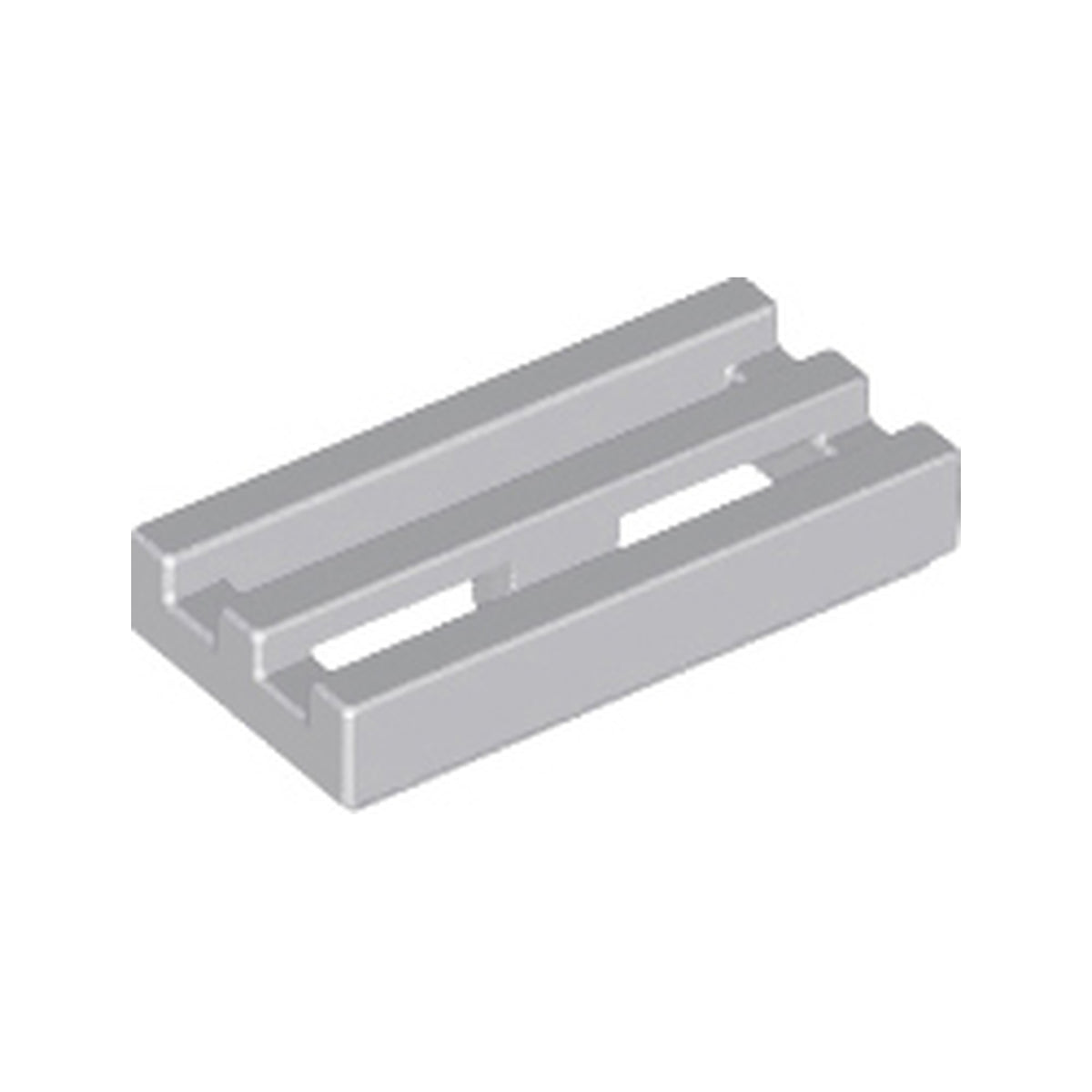 LEGO® Tile, Modified 1 x 2 Grille with Bottom Groove 2412b hellgrau
