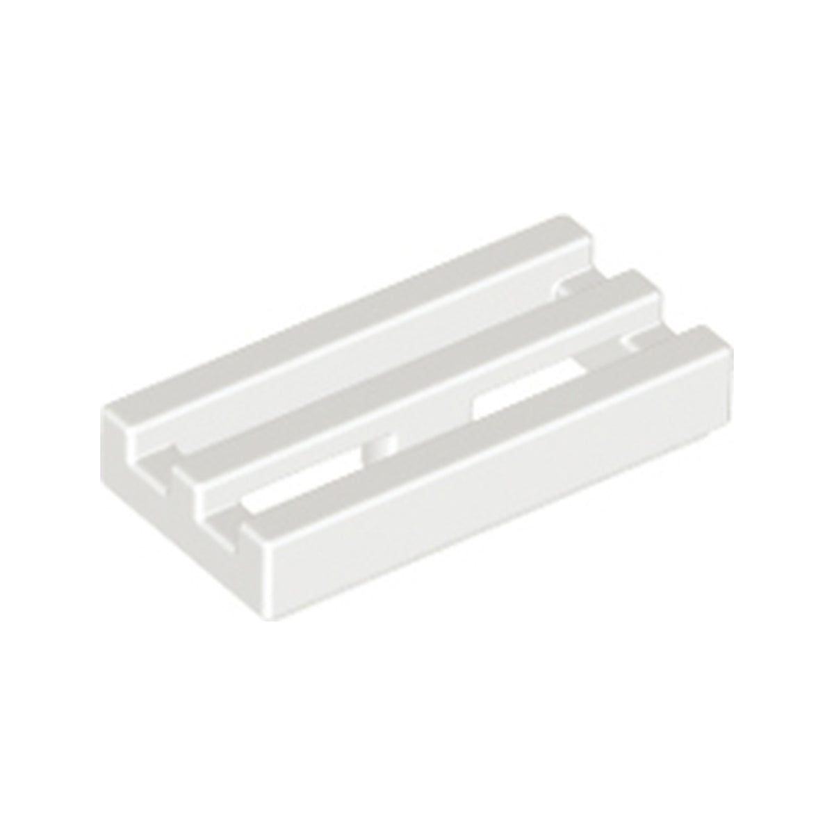 LEGO® Tile, Modified 1 x 2 Grille with Bottom Groove 2412b weiss