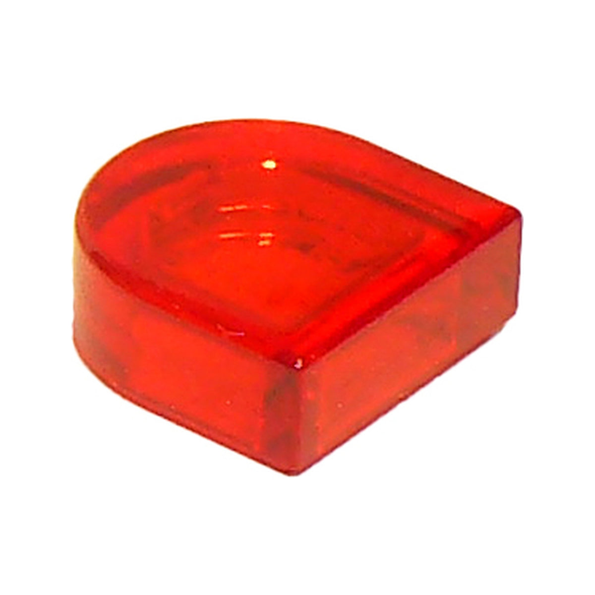LEGO® Tile, Round  1 x 1 Half Circle Extended 24246 transparent rot