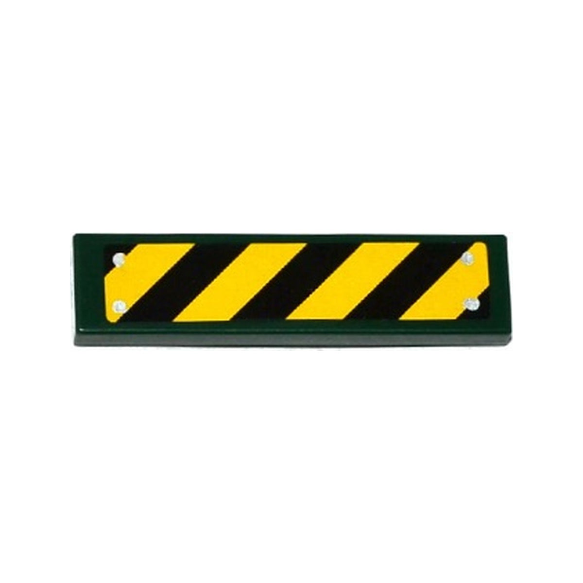 LEGO® Tile 1 x 4 with Black and Yellow Danger Stripes and 4 Silver Rivets Pattern (Sticker) - Set 75919 2431pb0397 dunkelgrün
