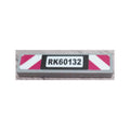 LEGO® Tile 1 x 4 with 'RK60132' and Red and White Danger Stripes Pattern (Sticker) - Set 60132 2431pb0803 hellgrau