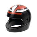 LEGO® Minifigure, Headgear Helmet Motorcycle (Standard) with Interlocking Silver and Red Pattern 2446pb18 schwarz