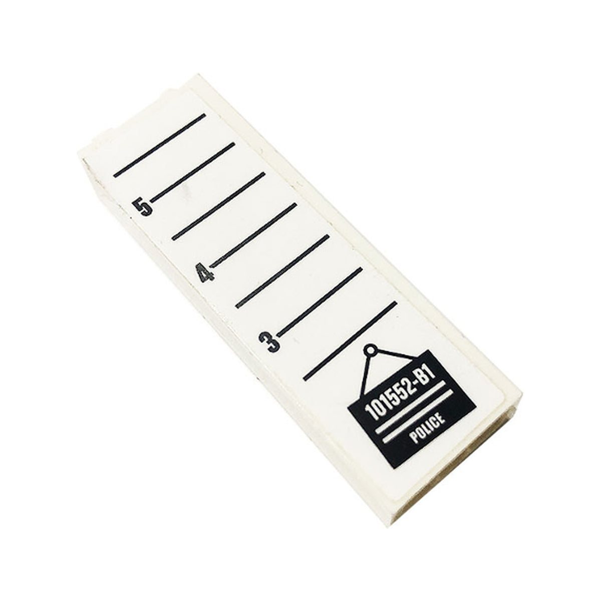 LEGO® Brick 1 x 2 x 5 with Sign '101552-B1', 'POLICE' and 3,4,5 Pattern (Sticker) - Set 60141 2454pb169 weiss