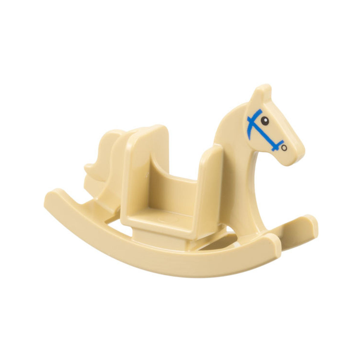 LEGO® Minifigure, Utensil Rocking Horse with Black Eyes and Blue Bridle Pattern 2519pb01 beige