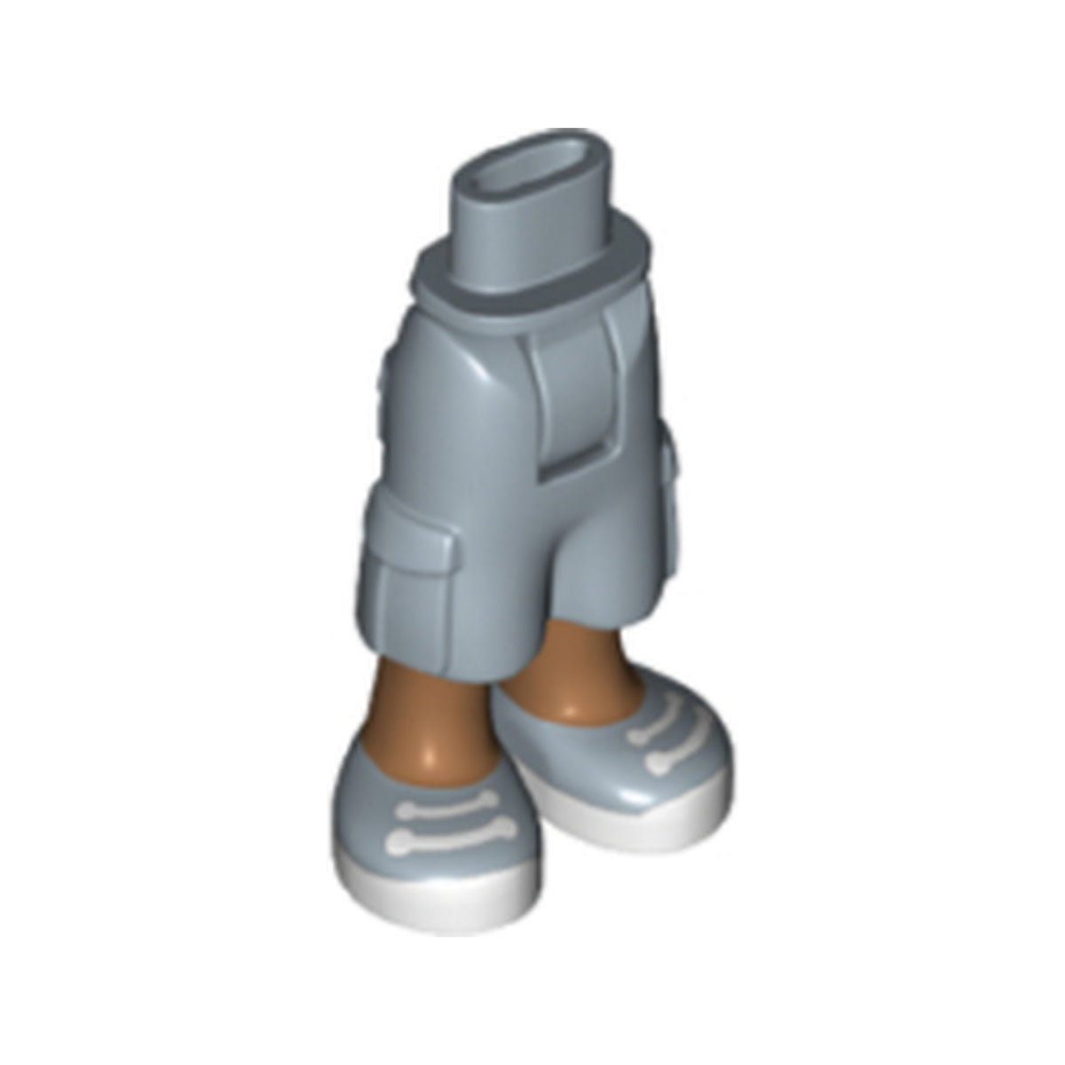 LEGO® Mini Doll Hips and Trousers Cropped Large Pockets, Medium Nougat Legs and Sand Blue Sneakers Pattern - Thick Hinge 25727c00pb02 sandblau